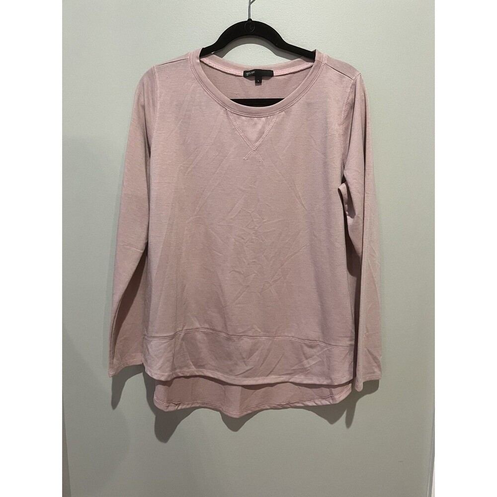 Gibson Large Pink Long Sleeve Tunic Length Top